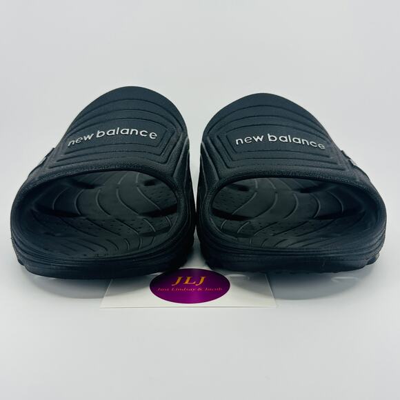 New Balance Men's Float Slide Sandals Black/Silver Size 13 EEEE 4E Width - Picture 2 of 11